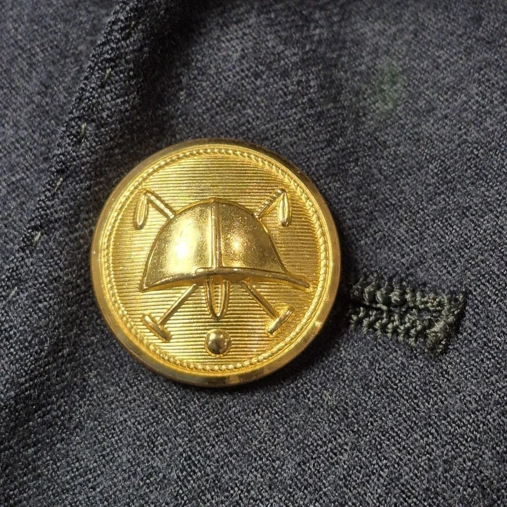 VTG Polo Ralph Lauren Men's 41 Navy Wool Blazer Gold Buttons USA Union Made